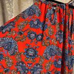 Collective Concepts  Krissa Red Blue Indian Henna Paisley Halter Blouse Large Photo 2