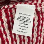Talbots 100% Pure Merino Wool Sweater Cardigan Duster Size SMALL Red White Photo 4