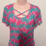 Simply Southern tropical Palm Print Dress woman size SMALL pockets Photo 1
