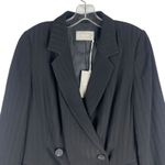 Everlane  The Drapey City Striped Blazer Double Breasted Black Size 6 Photo 4