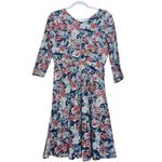 Pact Brush Floral Currant Fit & Flare Midi Party Dress Medium Photo 1
