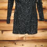 Mac Duggal   10976 Black Long Sleeve Sheer Embellished Mini Dress Photo 10