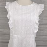 Ecowish 100% Cotton White Eyelet Cap Sleeve Dress-Large Photo 1