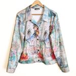 Impulse California | Havana Map Thin Soft Button Down Jacket Blue Size XL Photo 0