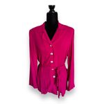 Carole Little Womens Jacket Sz 8 Petite 8P Hot Pink Crinkle Shoulder Pads NEW Photo 3