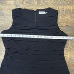 Calvin Klein Black Tier Ruffled Knee-Length Sheath Dress Womens 12P Sleeveless Photo 3