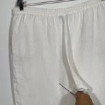 J.Jill Pants Women's Size Large White 100% Linen Flat Front Pull On Crop Pockets Photo 6