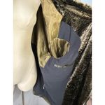 Wille Germany Metallic Olive Cocoon Coat Faux Fur Collar Oversized 16 XL Green Photo 6