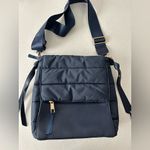 Sondra Roberts  Squared navy puff quilted crossbody bag purse gold hardware Photo 0