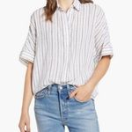 All Saints Women's Saria Striped Shirt Striped Button up Split Open Back XS Photo 0