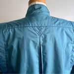 Fleet Street Vintage 80s Teal Blue Trench Coat Long Raincoat Size 10 Button Down Photo 7