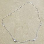 Sterling Silver 925 Bezel CZ Necklace 18 inches Photo 0