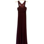 Azazie Red Asymmetrical Pleated Maxi Gown Photo 5