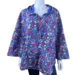 Ann Taylor Floral Poncho Rain Hooded Rain Coat Photo 10