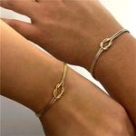 Boutique NEW Unisex‎ Couple White Gold Plated S925 Knot Bracelet 6-8” Photo 0