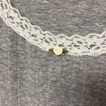 Ultra Flirt Gray Ribbed cropped T-shirt rimmed with Lace Photo 2