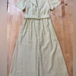 We Wore What  Camp Collar Linen Shirt Dress in Garden Glade Photo 1