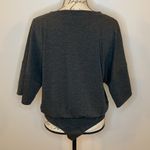 Pink Lily Casual Saturday t-shirt thong bodysuit charcoal gray M Photo 1