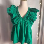 Ces Femme Green Ruffled Blouse Photo 8