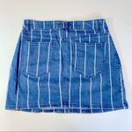 Altar'd State Altar’d State Blue and White Pinstripe Denim Mini Skirt Photo 2
