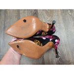 Palter DeLiso Genuine Stiletto Heels Black Pink Floral Silk Fabric Shoes 38 Photo 7