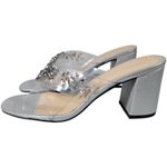 Adrienne Vittadini Avenue Embellished Clear Strap Mule Sandal 9.5 M NIB Photo 2