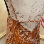 ZARA  brown white bandana tank sleeveless blouse open back Sz S Photo 6