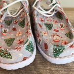 Christmas Print Slip On Shoes Chinese Size 41 Santa Trees Snowman Holiday Party Gray Photo 7