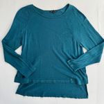 Eileen Fisher  Teal Blue Long Sleeve Round Neck Blouse Size Small NWOT Photo 1