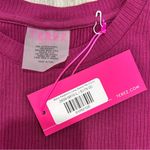 Terez NWT  Long Sleeve Ribbed Bodycon High Neck Midi Dress Raspberry Pink Size L Photo 2