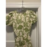 Show Me Your Mumu  Green Floral Puff Short Sleeve Cut Out Mini Dress Size Medium Photo 6