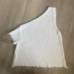 RTA Sloane Sweater Pale White One Shoulder Cotton Sleevless Tank Size Medium Photo 5