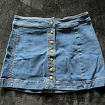 Free People Free‎ People Womens Blue Button Front Denim Skirt Size 6 Photo 0