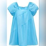 ZARA  Tiered Poplin Dress in Electric Blue Photo 2