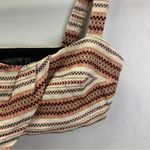 ZARA  Crop Top Women's Medium Bralette Wide Strap Woven Tapestry Fabric Boho fest Photo 2