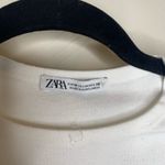 ZARA  White Cropped Top T Shirt Sz Medium Photo 6