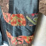 ANU Size L Silk Wool Blend Colorful Patchwork Art to Wear Boxy Lightweight Coat Size L Photo 4