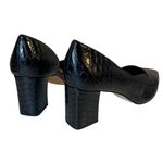 BCBGeneration  Sheilah Pump Pointed Toe Half D’orsay Block Heel Black Snake Sz 8 Photo 6