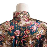 Christian Dior Vintage  Asian Floral 1/2 zip satin robe kaftan dress gown L Photo 3