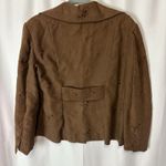 Oleg Cassini Vintage Embroidered Brown Blazer Faux Suede Medium/8 Career Church Photo 6