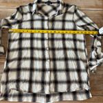 Dear John  Women’s Black and White Plaid Button Down Shirt Large Photo 6