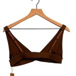 SKIMS SIGNATURE SWIM PLUNGE BIKINI TOP Large Cocoa NWT Photo 5