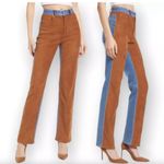 Good American  ICON Faux Suede Front Straight Leg Jeans Women’s 2 26 Western Photo 1
