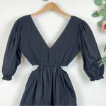 NWT Lusana Brooke Mini Dress in Black 100% Cotton Size Small Photo 2