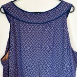 Doe & Rae  Geometric Blue Sleeveless Fit & Flare Knee Length Dress - Size: 3X Photo 5