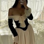 House Of CB  'Alana' Black &‎ Cream Off Shoulder Dress NWOT size L Taller Photo 0