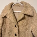Free People  Teddy Peacoat Size Medium Cream Jacket Sherpa So Soft Photo 2