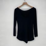Bisou Bisou  MICHELE BOHBOT Black Long Sleeve Scoop Neck Top Size S Photo 4