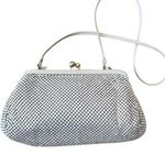 Whiting & Davis Vintage White Mesh Hand Bag Purse Kiss Closure, Shoulder Strap Photo 0