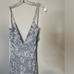 Sage  the label Deep V Neck Floral Midi Dress Slit Tie Size M Photo 2